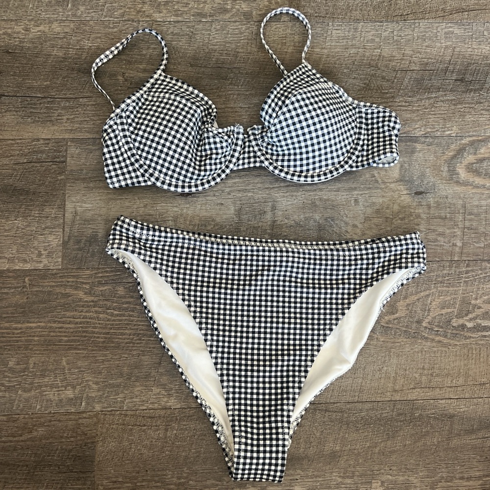 Black and White Gingham Bikini